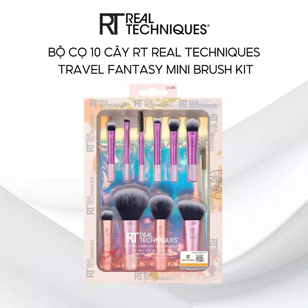 Bộ Cọ Trang Điểm 10 Cây Mini RT REAL TECHNIQUES Travel Fantasy 04285